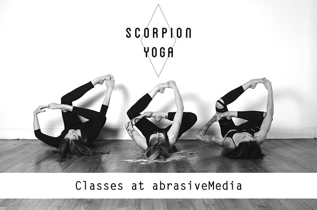 Scorpion Yoga classes at abrasiveMedia